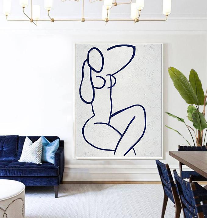 Navy Blue Nude Art #NV254B